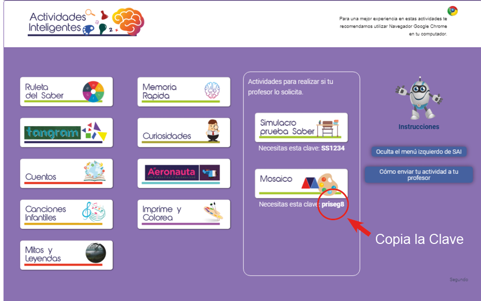 clave instrucciones matricula act SAI